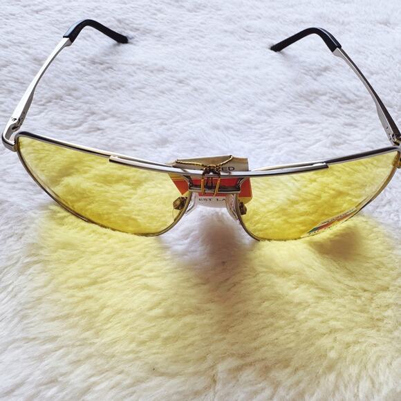 Orielle Clear Yellow w/ Silver Rim Aviator Sunglasses - Picture 5 of 15